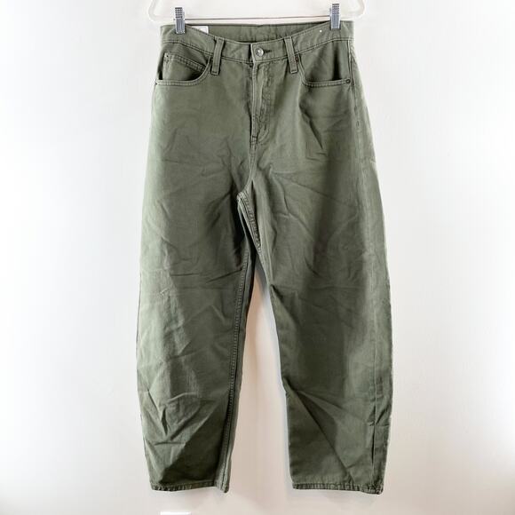 Gap Cotton High Rise Barrel Ankle Jeans Mesculen Green 29 / 8 - Picture 4 of 6